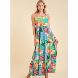 Umgee Colorful Floral Maxi Dress